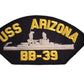 USS ARIZONA BB-39 U.S MILITARY NAVY SHIP HAT PATCH U.S.A MADE HEAT TRANSFER