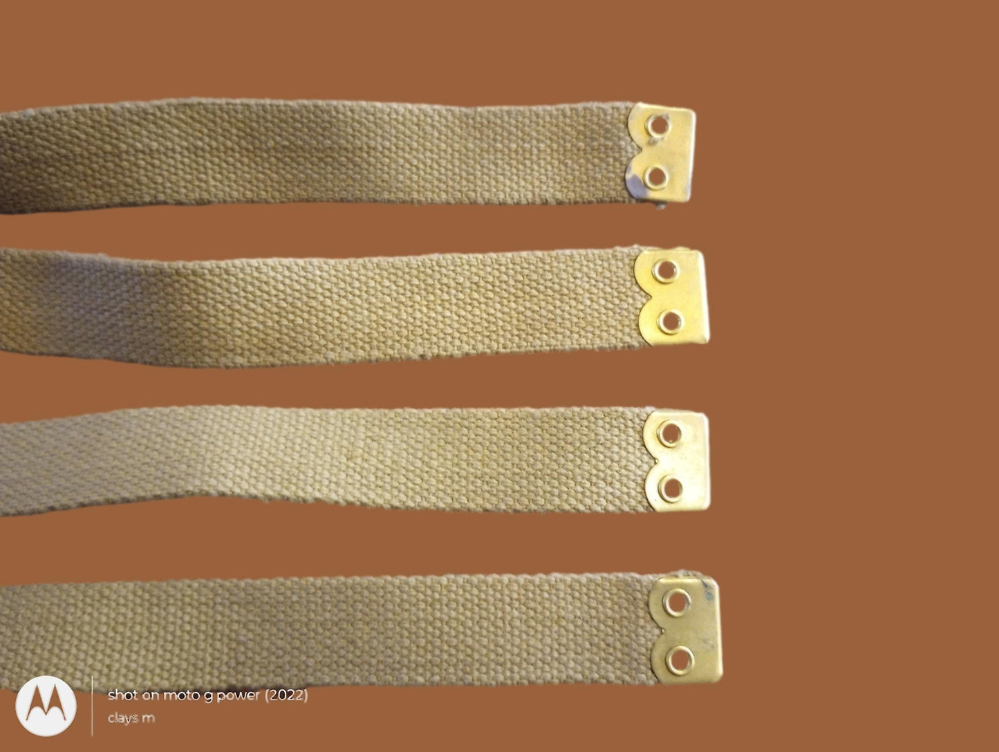 WWII BRITISH BRACES OR STRAPS KHAKI WEB COMBAT SUSPENDERS DATED 1 SET