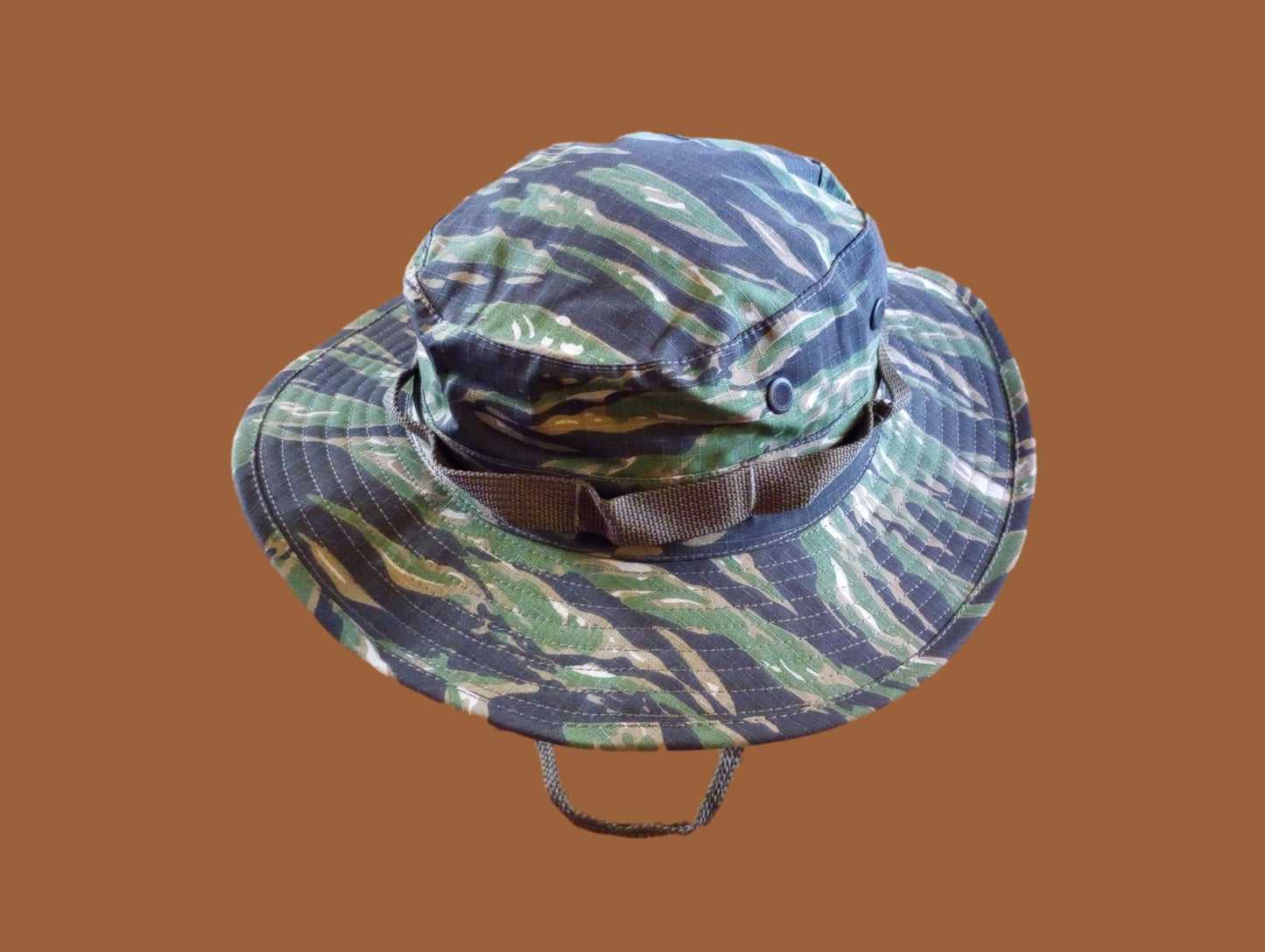 U.S MILITARY STYLE BOONIE HAT TIGER STRIPE CAMOUFLAGE VIETNAM REPRODUCTION 7 1/4