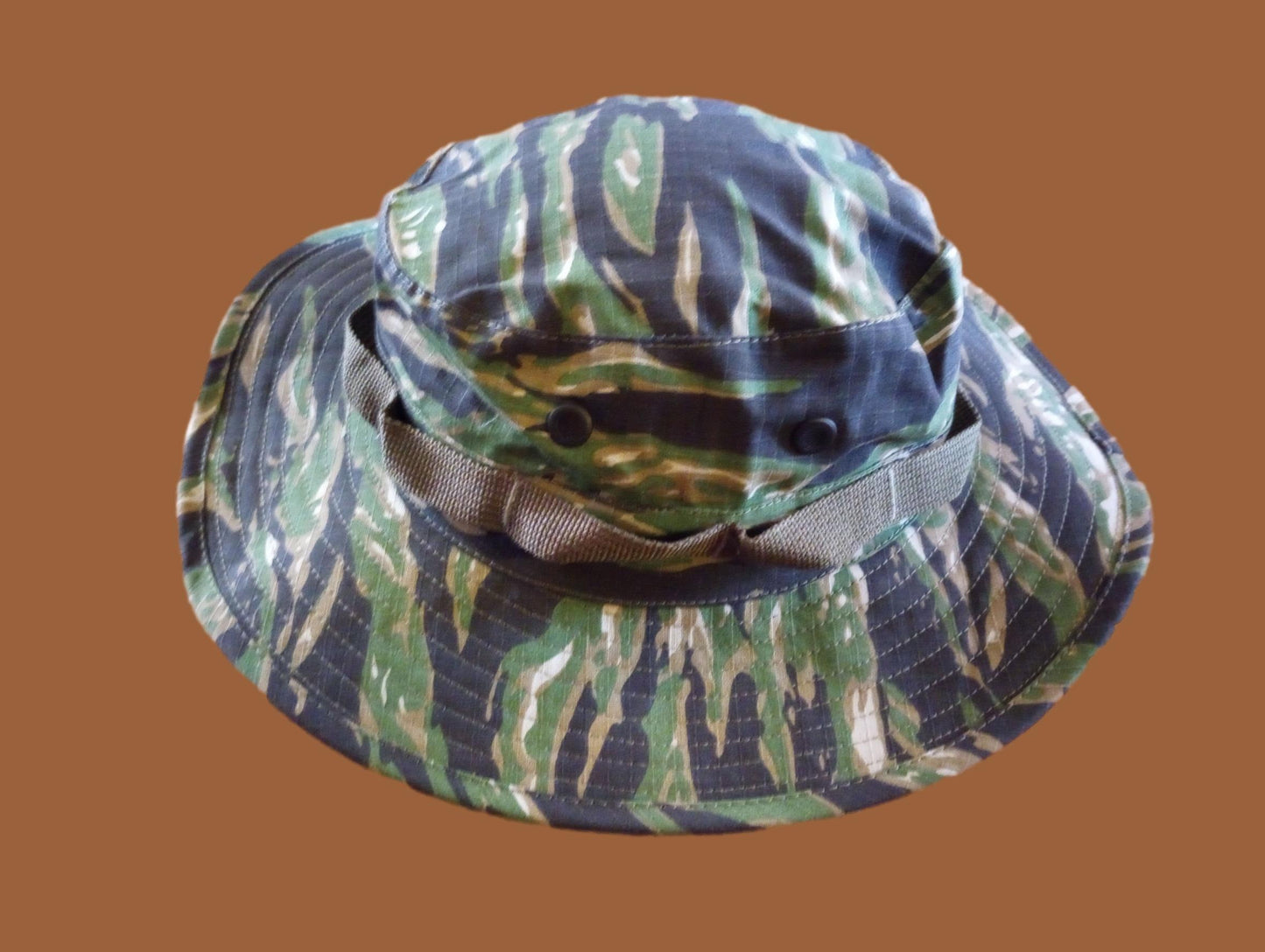 U.S MILITARY STYLE BOONIE HAT TIGER STRIPE CAMOUFLAGE VIETNAM REPRODUCTION 7 1/4