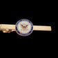U.S MILITARY NAVY RETIRED TIE BAR OR TIE TAC CLIP ON TYPE ROUND NAVY INSIGNIA