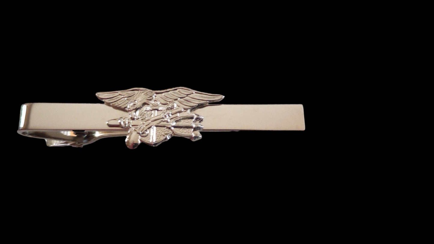 U.S MILITARY NAVY SEALS TIE BAR TIE TAC U.S.A MADE CLIP ON STYLE