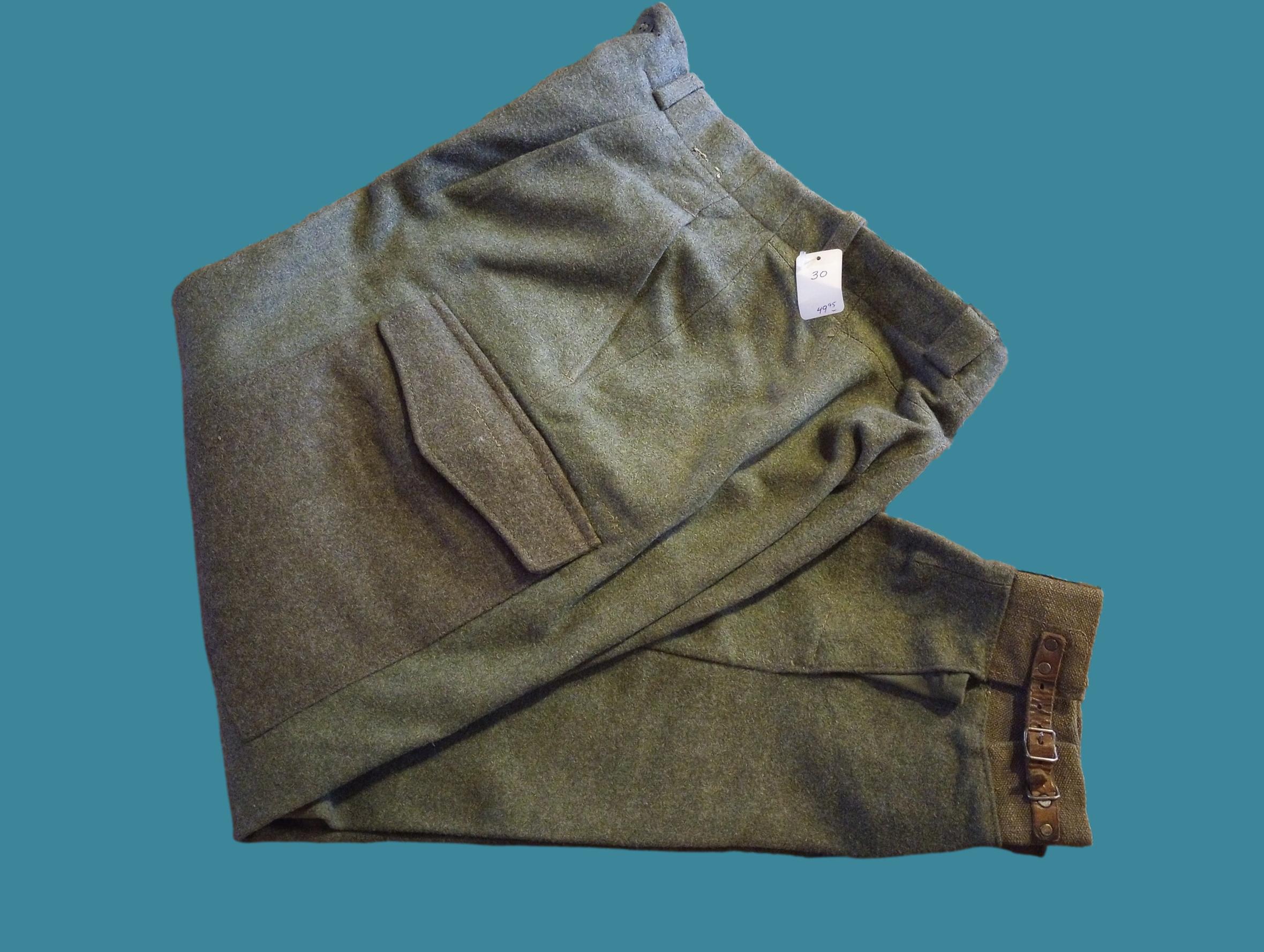 SWEDISH WWII MILITARY WOOL PANTS 30