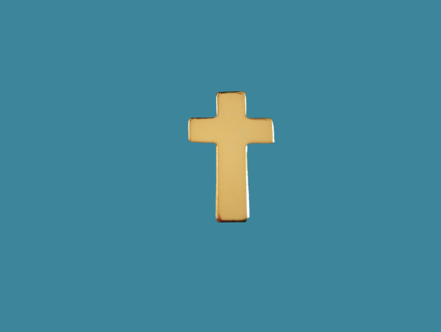 GOLD CHAPLAIN CROSS HAT PIN CHRISTIAN CROSS GOLD IN COLOR LAPEL PIN