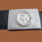 EAST GERMAN ARMY LEATHER BELT & BUCKLE VINTAGE COLD WAR GERMAN MILITARY SURPLUS