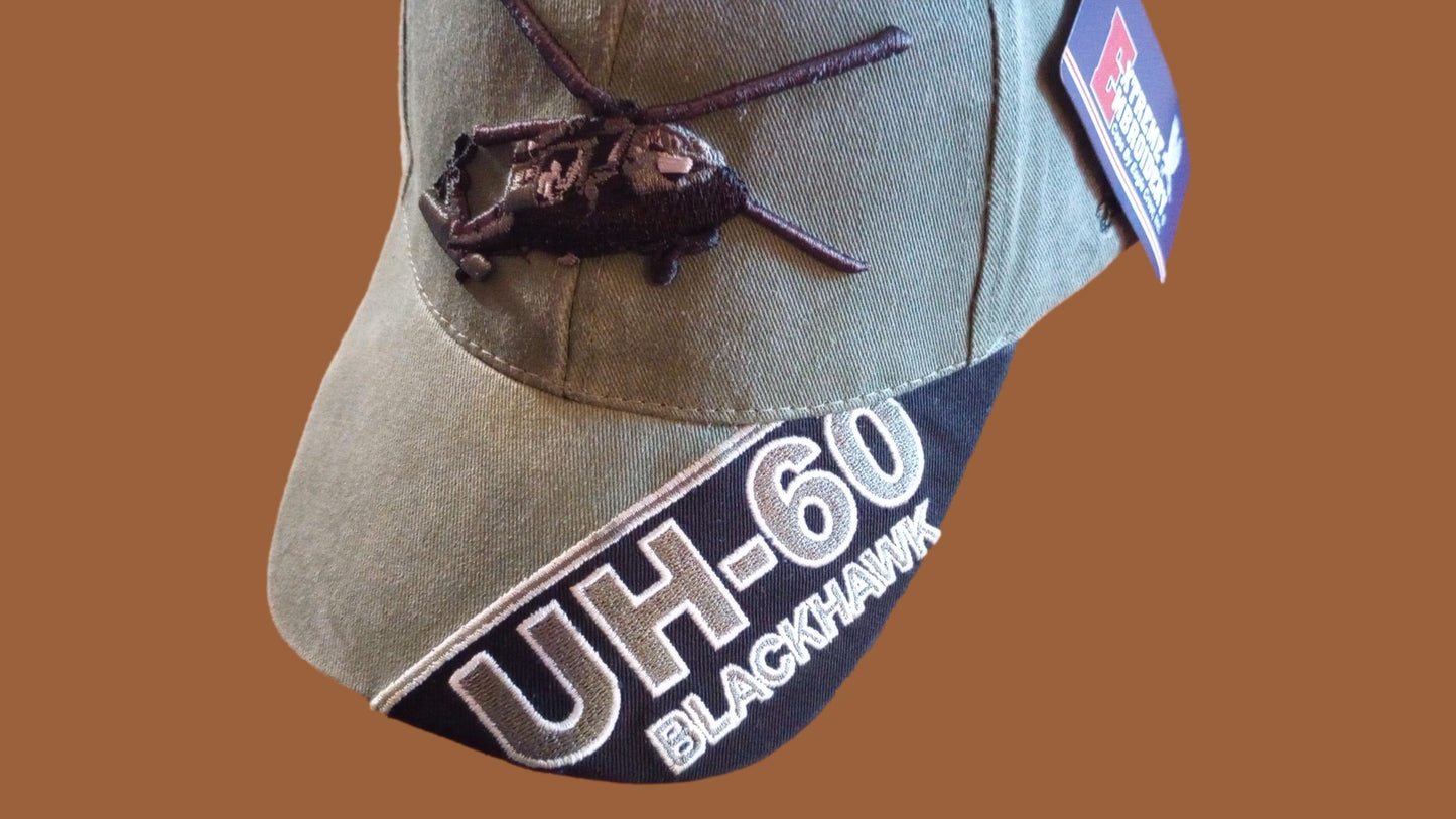 ARMY UH-60 BLACKHAWK HAT EMBROIDERED MILITARY BALL CAP STONE WASHED