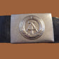 EAST GERMAN ARMY LEATHER BELT & BUCKLE VINTAGE COLD WAR GERMAN MILITARY SURPLUS