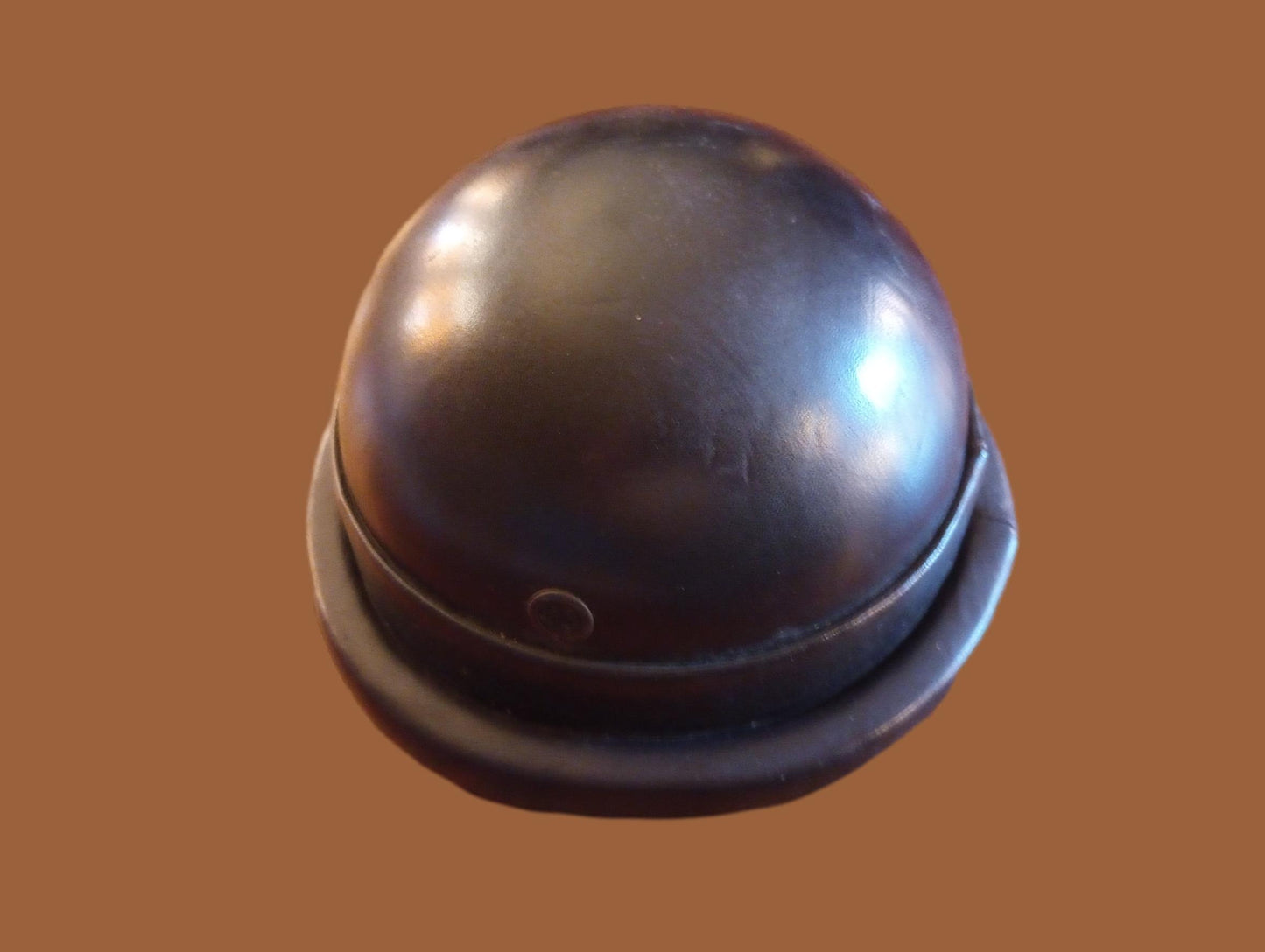 WWII OR POST WAR M-35 ITALIAN MILITARY LEATHER TANKERS HELMET ORIGINAL 1964