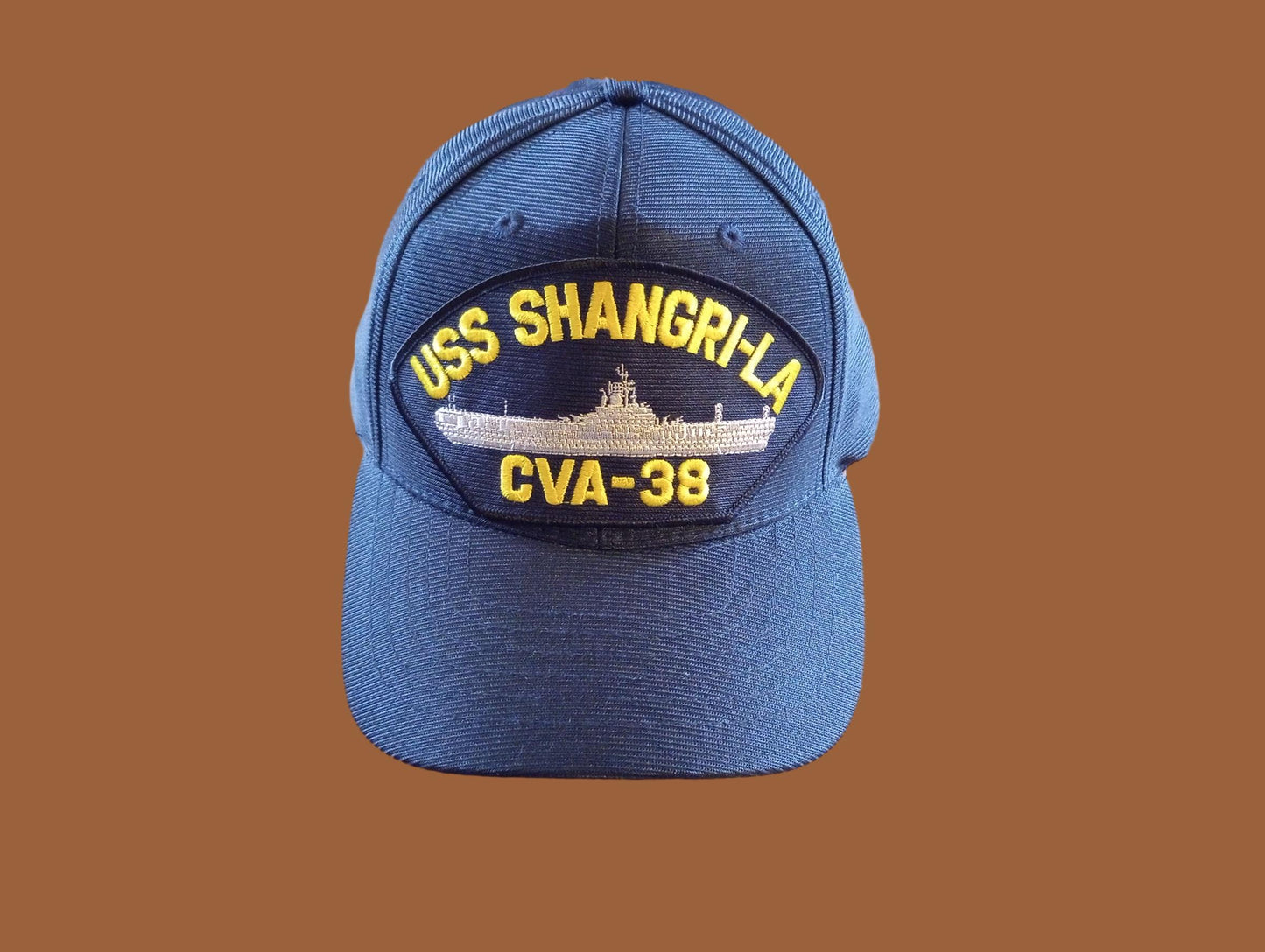 USS SHANGRI-LA CVA-38 NAVY SHIP HAT U.S MILITARY OFFICIAL BALL CAP U.S.A MADE