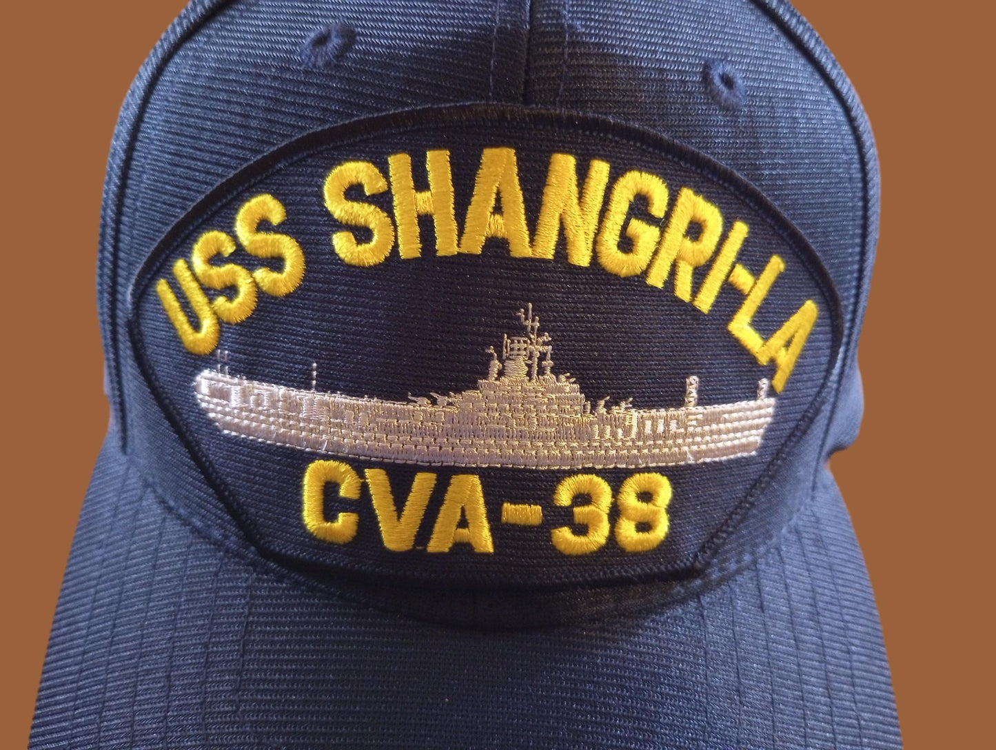 USS SHANGRI-LA CVA-38 NAVY SHIP HAT U.S MILITARY OFFICIAL BALL CAP U.S.A MADE