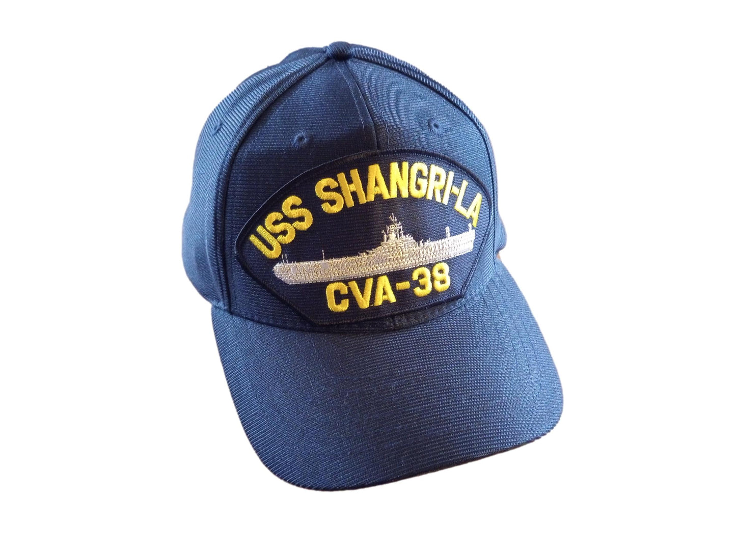 USS SHANGRI-LA CVA-38 NAVY SHIP HAT U.S MILITARY OFFICIAL BALL CAP U.S.A MADE