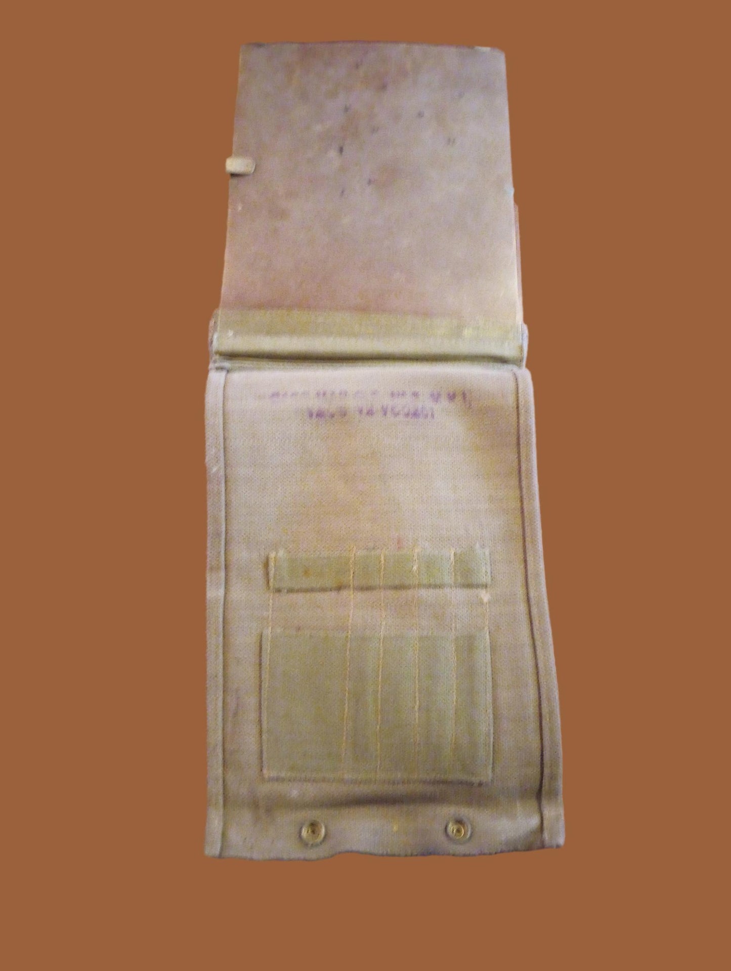 ORIGINAL WWII BRITISH MILITARY KHAKI MAP CASE CLIP BOARD WITH SHOULDER STRAP