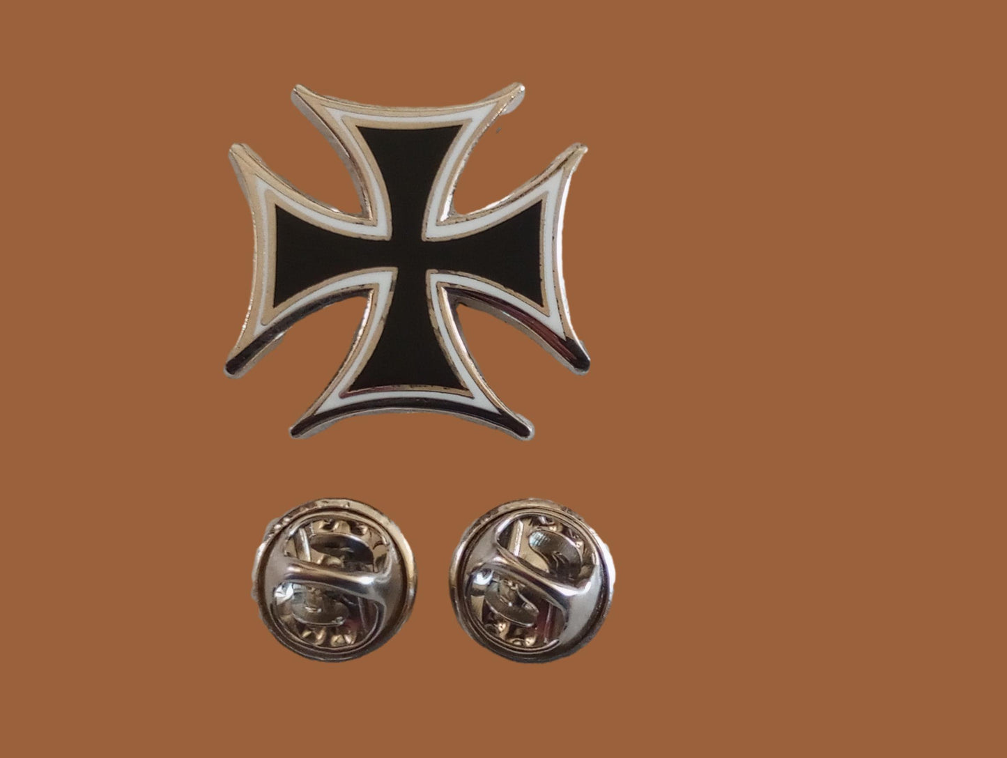 IRON CROSS HAT PIN LAPEL DOUBLE POST PIN