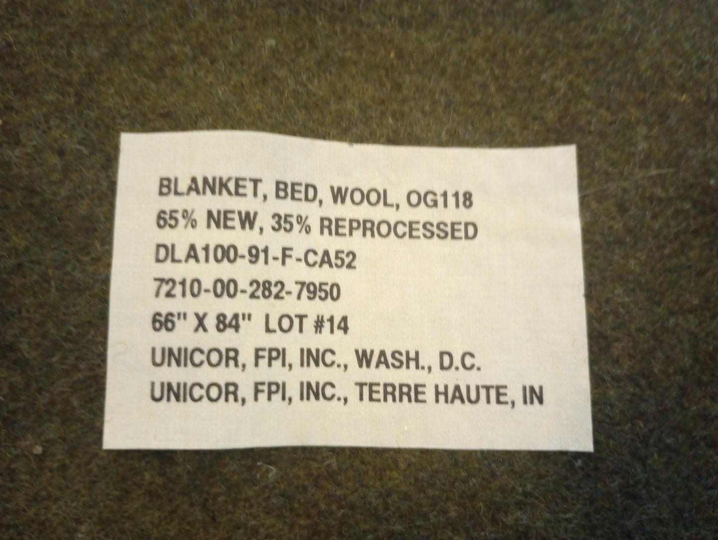 U.S MILITARY ORIGINAL ISSUE ARMY WOOL BLANKET CAMPING SURVIVAL 66X84 HEAVY DUTY