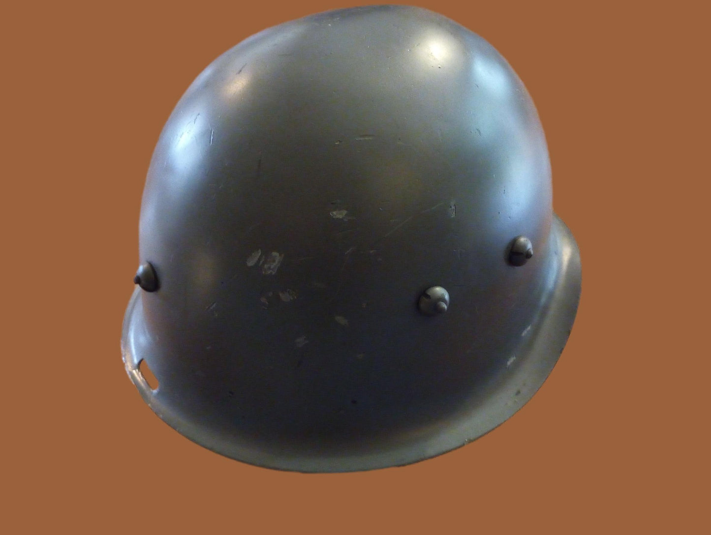 WWII ERA DANISH M/39 ROYAL GUARD HELMET WITH LINER AND LEATHER CHIN STRAP