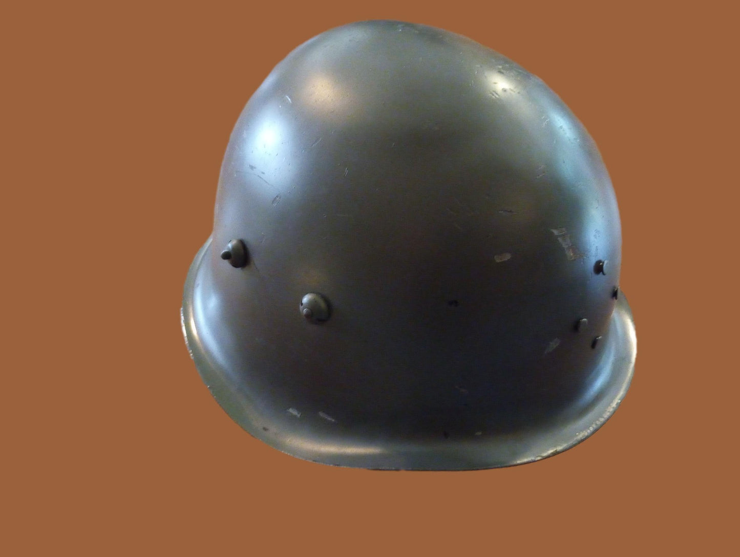 WWII ERA DANISH M/39 ROYAL GUARD HELMET WITH LINER AND LEATHER CHIN STRAP