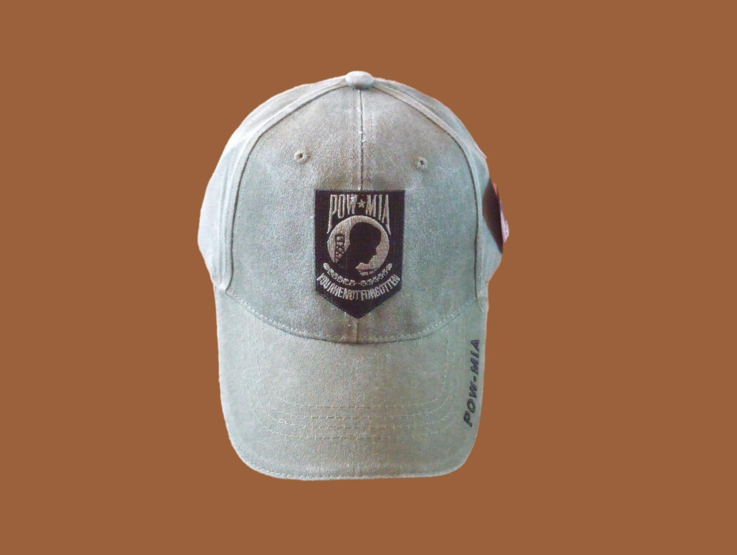 POW/MIA PRISONER OF WAR HAT EMBROIDERED U.S MILITARY BALL CAP OD GREEN