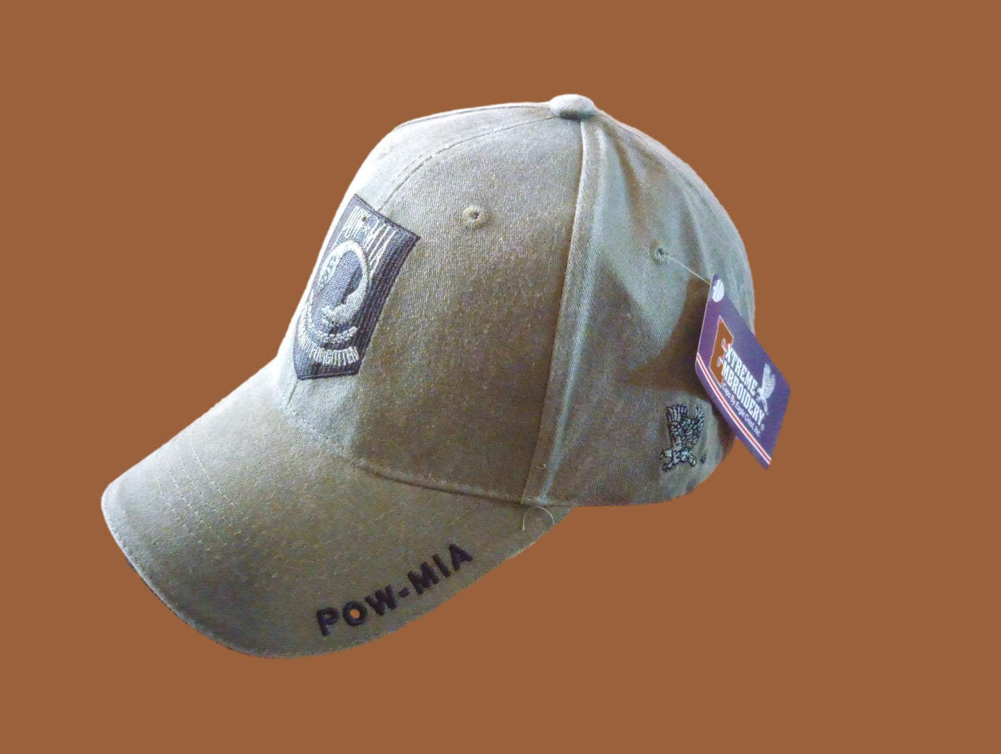 POW/MIA PRISONER OF WAR HAT EMBROIDERED U.S MILITARY BALL CAP OD GREEN