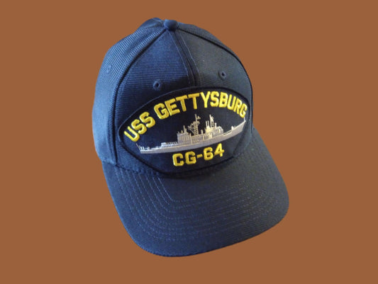 USS GETTYSBURG CG-64 NAVY SHIP HAT U.S MILITARY OFFICIAL BALL CAP U.S.A MADE