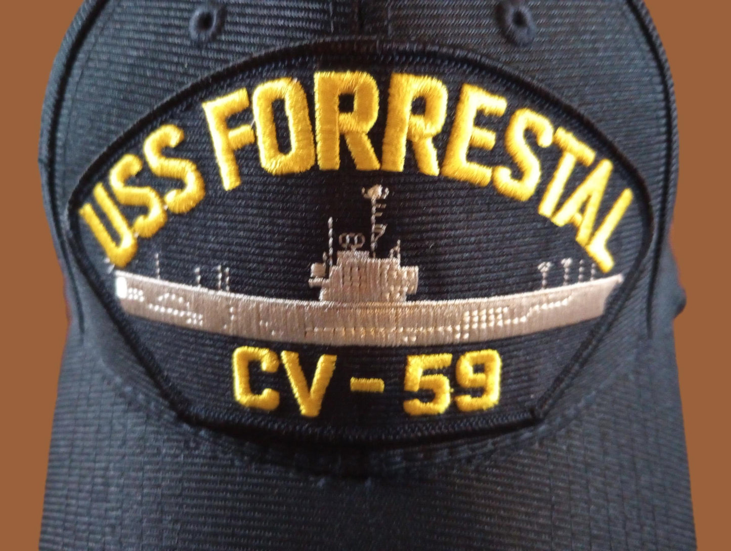 USS FORRESTAL CV-59 NAVY SHIP HAT U.S MILITARY OFFICIAL BALL CAP U.S.A MADE