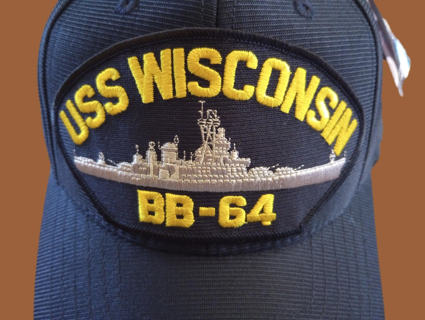 USS WISCONSIN BB- 64 U.S NAVY SHIP HAT U.S MILITARY OFFICIAL BALL CAP U.S.A MADE