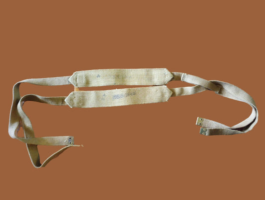 WWII BRITISH BRACES OR STRAPS KHAKI WEB COMBAT SUSPENDERS DATED 1 SET