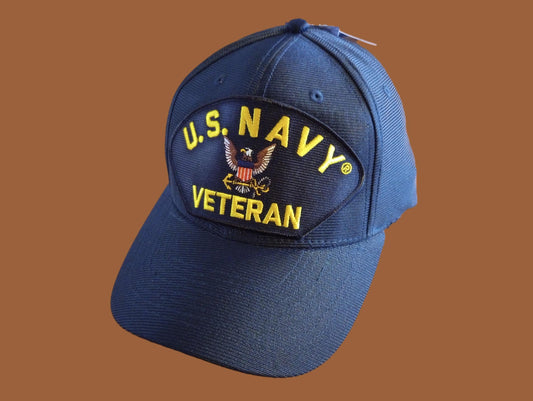 U.S MILITARY NAVY VETERAN HAT U.S MILITARY OFFICIAL BALL CAP U.S.A MADE NAVY VET