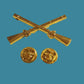 U.S MILITARY INFANTRY PIN CROSSED RIFLES METAL HAT LAPEL BADGES 1 3/4 ARMY