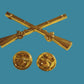 U.S MILITARY INFANTRY PIN CROSSED RIFLES METAL HAT LAPEL BADGES 1 3/4 ARMY