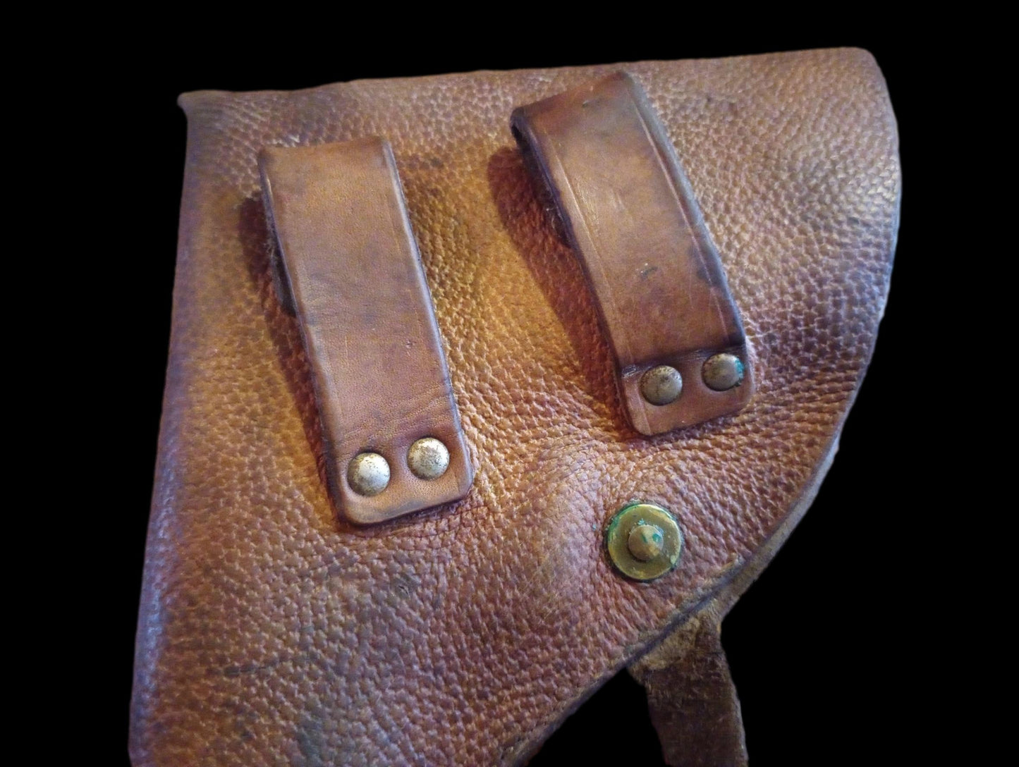 WWII SWEDISH MILITARY BROWNING PISTOL HOLSTER LEATHER M1903/07 STAMPED I11 35/50