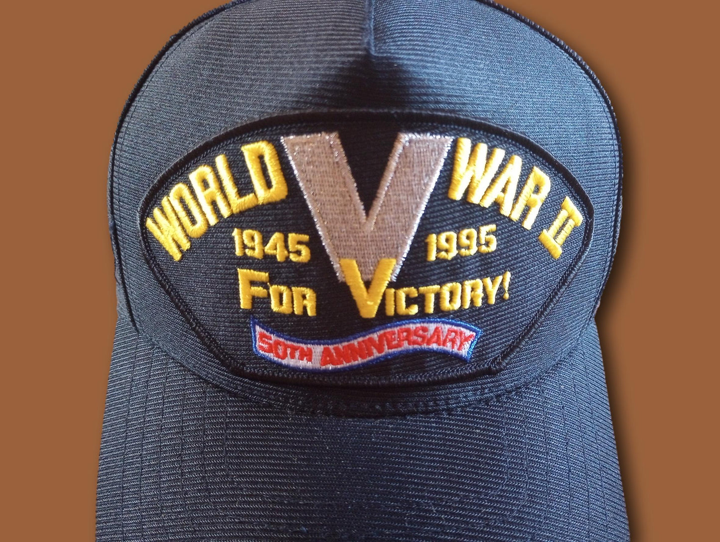 U.S MILITARY WWII 50TH ANNIVERSARY HAT U.S MILITARY OFFICIAL BALL CAP U.S.A MADE