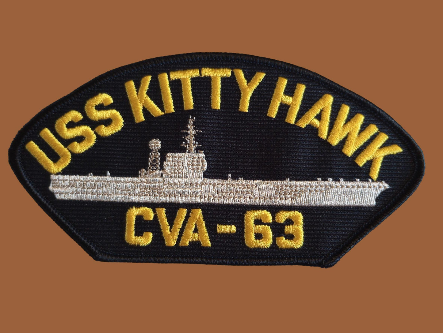 U.S NAVY SHIP HAT PATCH USS KITTY HAWK CVA-63 SHIP PATCH NAVY CARRIER U.S.A MADE