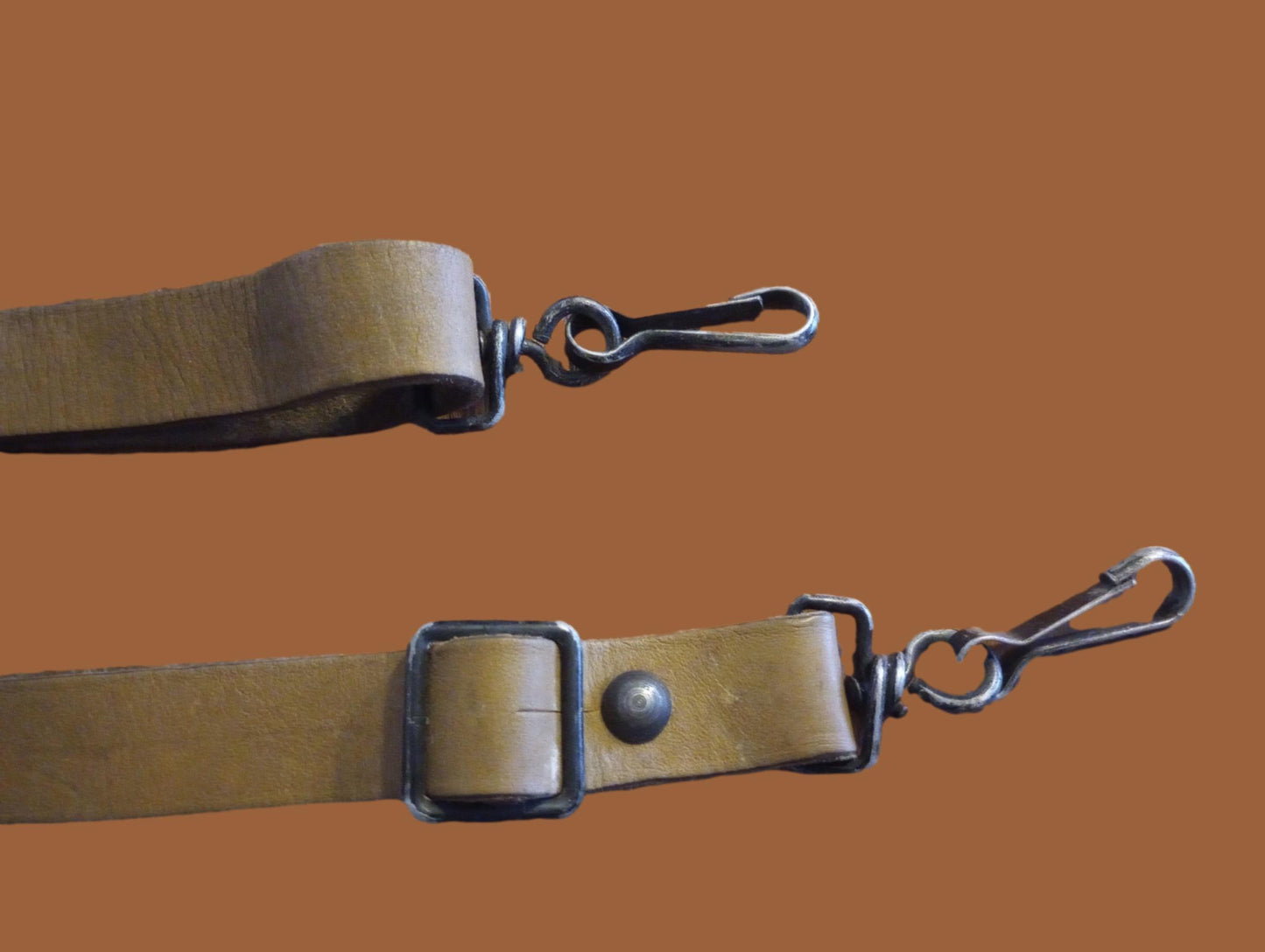 FRENCH MILITARY MAT BROWN LEATHER RIFLE SLING ARMY MAS RIFLE 49 & 49/54 GENUINE