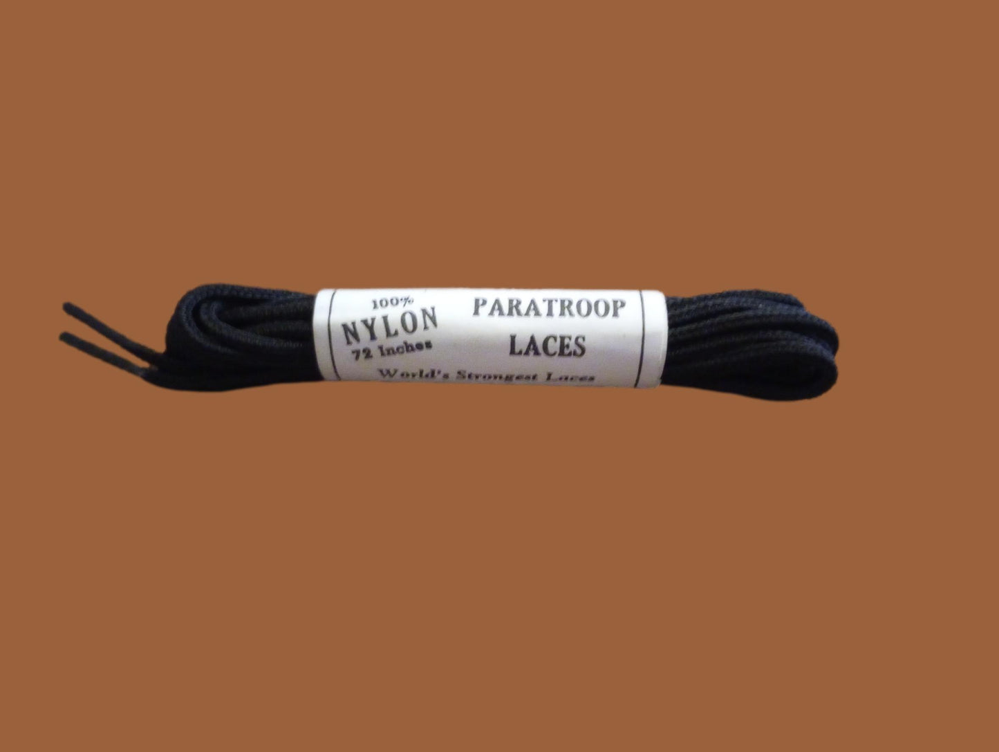 MILITARY PARATROOP BOOT LACES BLACK HEAVY DUTY NYLON 72 INCHES U.S.A MADE