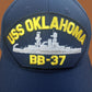 USS OKLAHOMA BB-37 NAVY SHIP HAT OFFICIAL U.S MILITARY BALL CAP U.S.A MADE