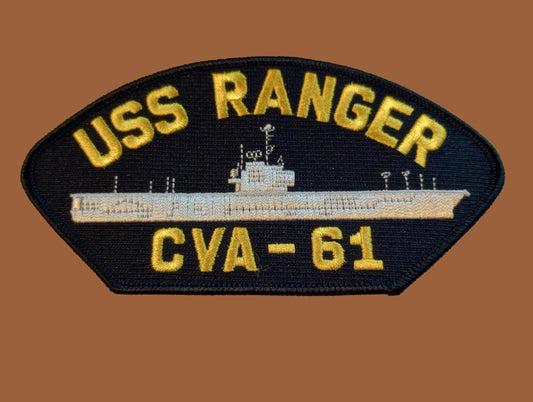 U.S NAVY SHIP HAT PATCH. USS RANGER CVA-61 SHIP PATCH U.S.A MADE NAVY CARRIER