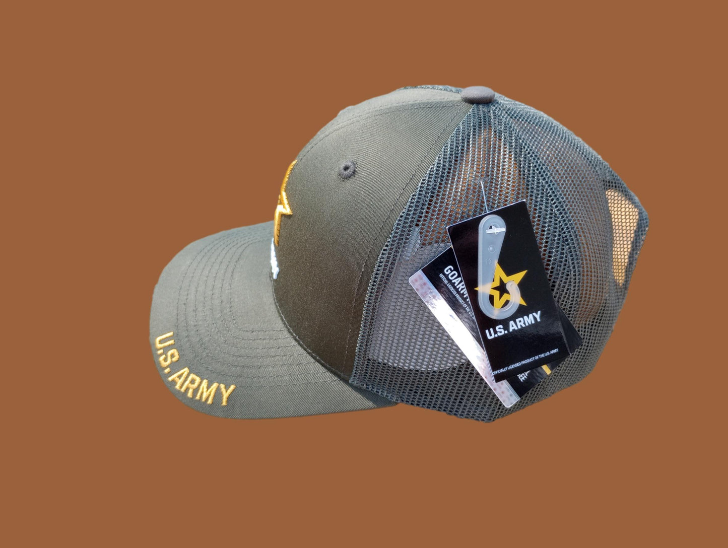 U.S Army Hat Cap Cotton Mesh Back OD Green Baseball Cap Army Star Logo
