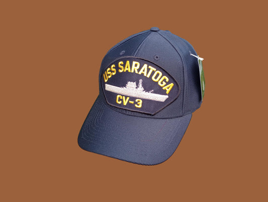 USS SARATOGA CV-3 NAVY SHIP HAT U.S MILITARY OFFICIAL  BALL CAP U.S.A MADE
