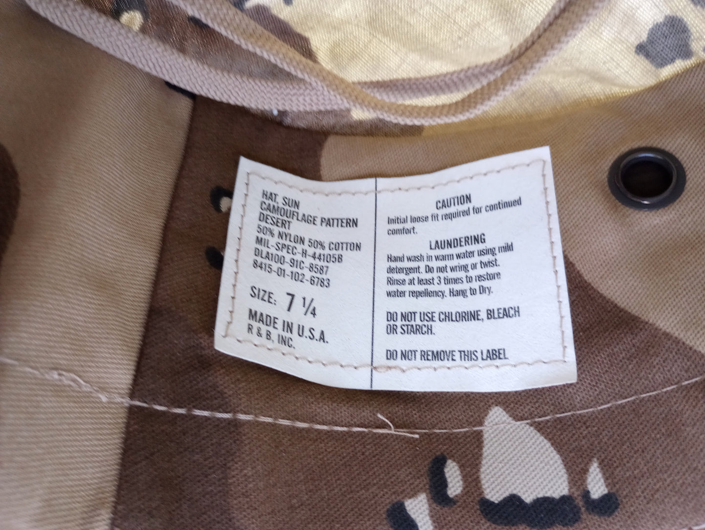 U.S Military Issue Desert Boonie Hat Type II Sun Hot Weather Gulf War USA Made