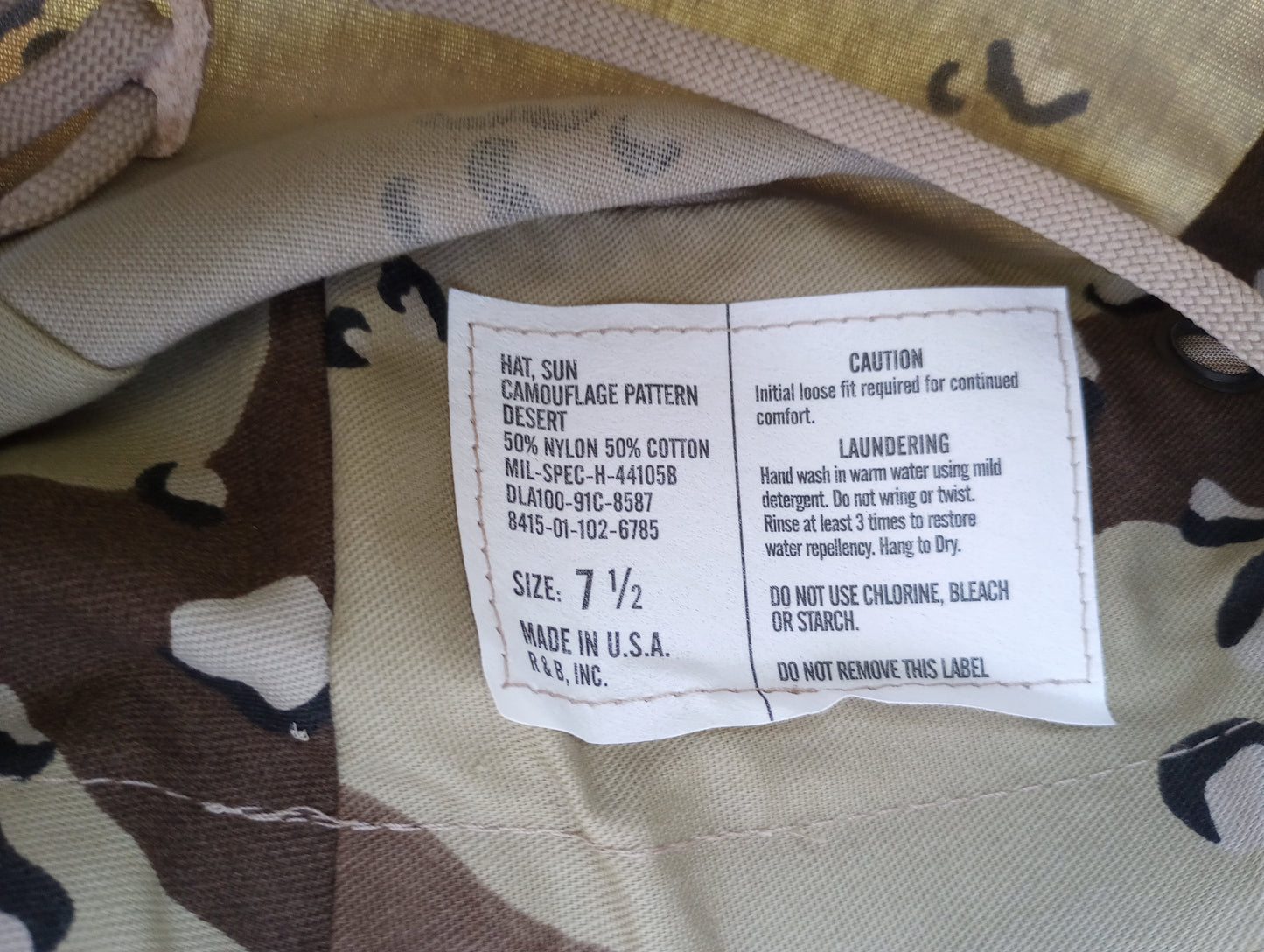 U.S Military Issue Desert Boonie Hat Type II Sun Hot Weather Gulf War USA Made