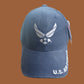 U.S AIR FORCE HAT STONE WASHED BLUE FATIGUE OFFICIAL LICENSED MILITARY BALL CAP