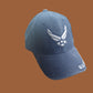 U.S AIR FORCE HAT STONE WASHED BLUE FATIGUE OFFICIAL LICENSED MILITARY BALL CAP