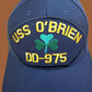 USS O'BRIEN DD-975 NAVY SHIP HAT U.S MILITARY OFFICIAL BALL CAP U.S.A  DESTROYER