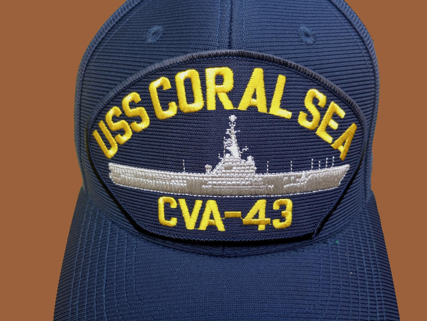 USS CORAL SEA CVA - 43 NAVY SHIP HAT U.S MILITARY OFFICIAL BALL CAP U.S.A MADE
