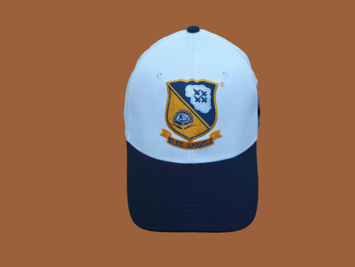 U.S NAVY BLUE ANGELS HAT BALL CAP NAVY PILOT WHITE BLUE VISOR