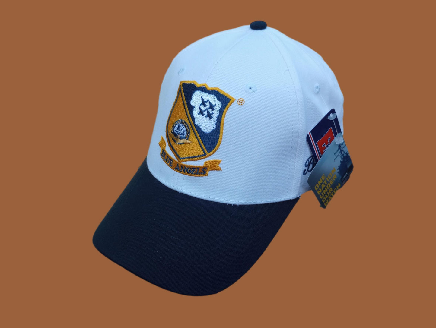 U.S NAVY BLUE ANGELS HAT BALL CAP NAVY PILOT WHITE BLUE VISOR