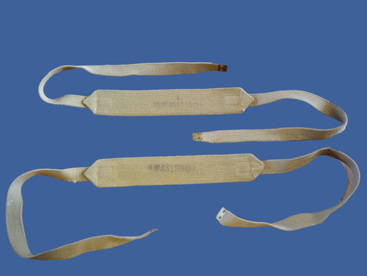 WWII BRITISH BRACES OR STRAPS KHAKI WEB COMBAT SUSPENDERS DATED 1 SET 1943