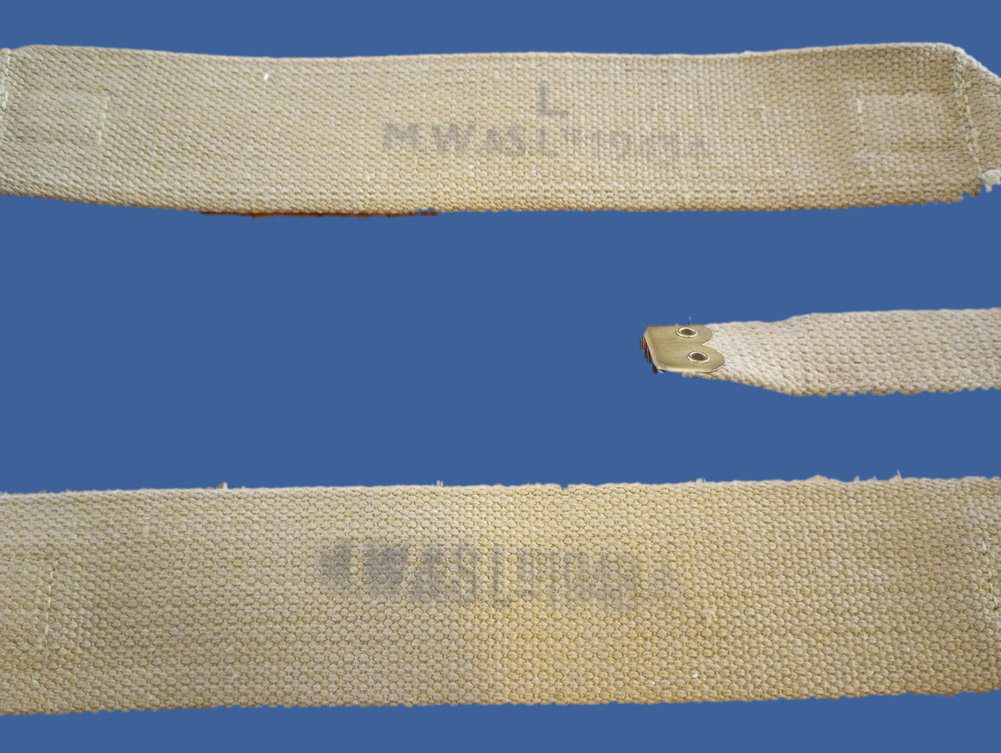 WWII BRITISH BRACES OR STRAPS KHAKI WEB COMBAT SUSPENDERS DATED 1 SET 1943