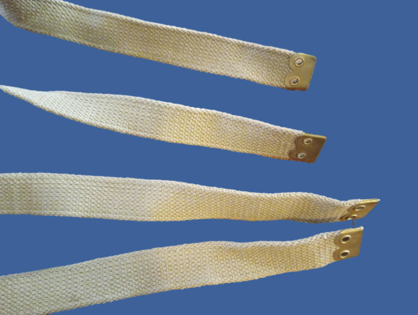 WWII BRITISH BRACES OR STRAPS KHAKI WEB COMBAT SUSPENDERS DATED 1 SET 1943