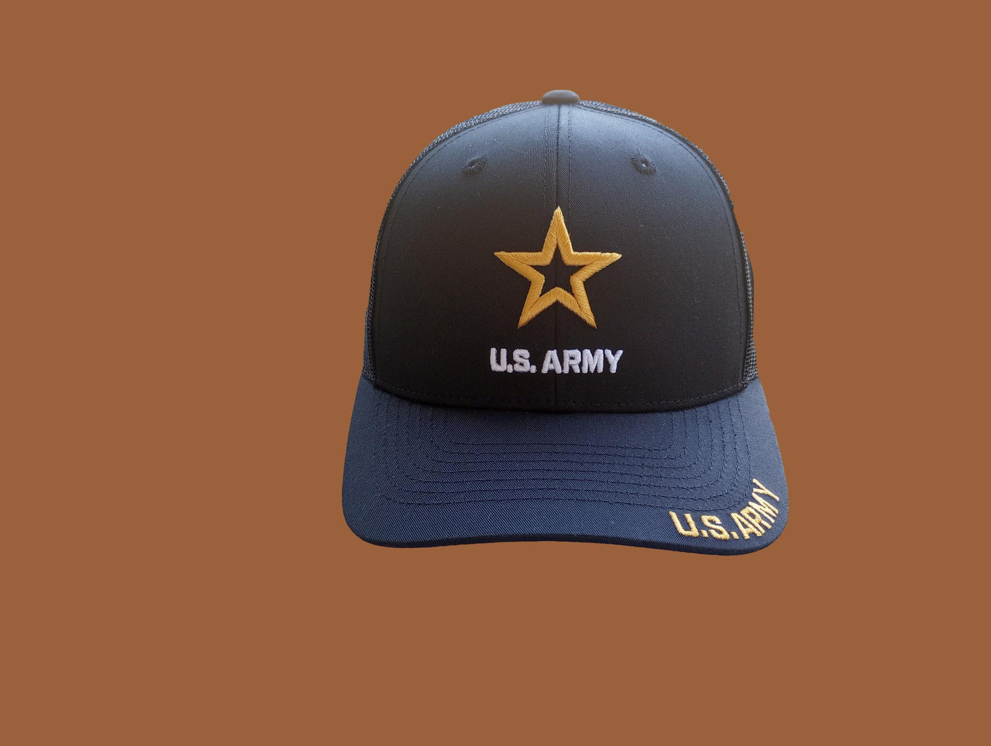 U.S Army Hat Cap Cotton Mesh Back Black Baseball Cap Army Star Logo